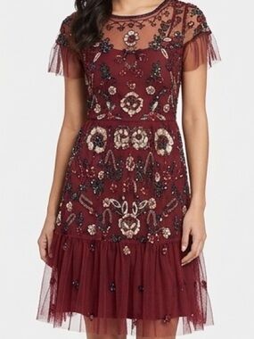 Gianni Bini Burgundy Sequin Dress